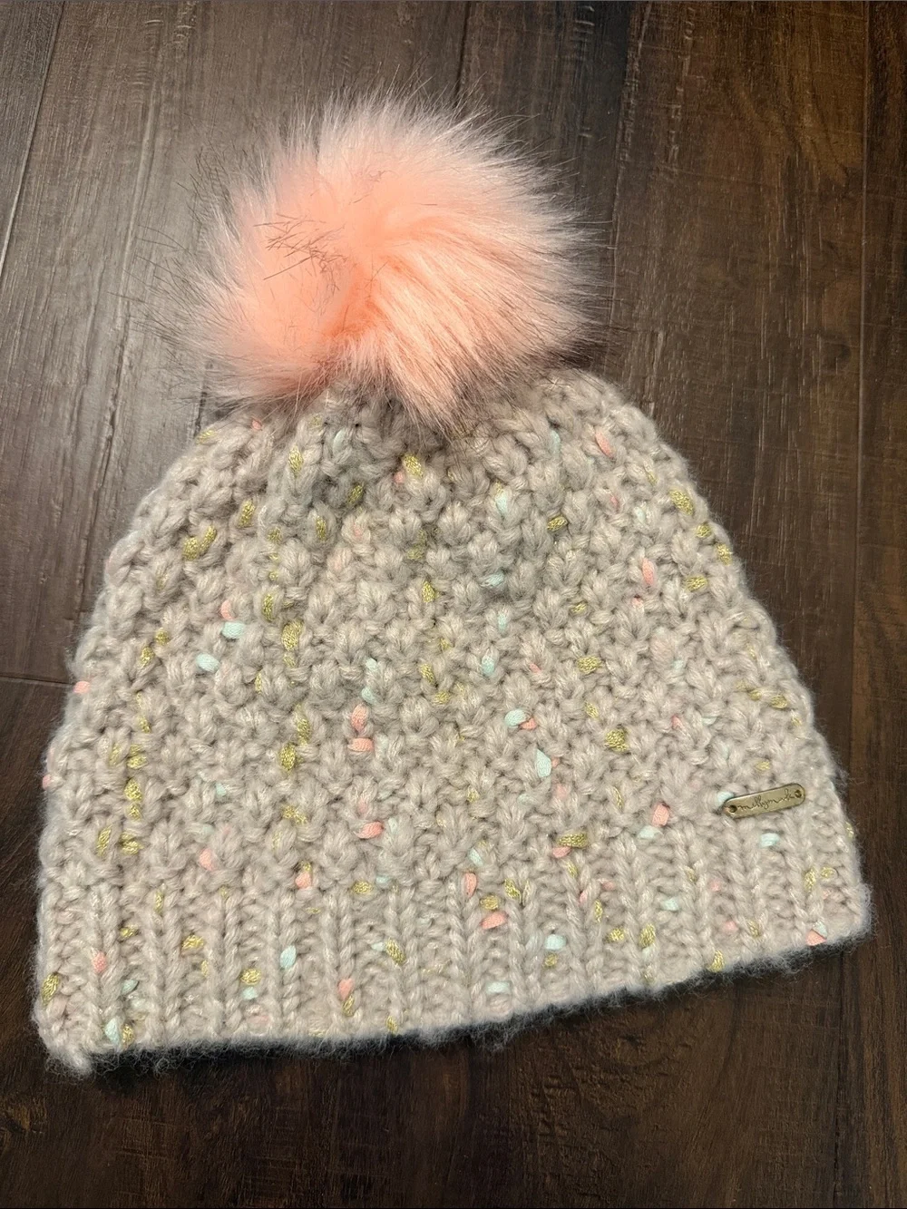 Millymook Girls Pom-Pom Taupe Beanie Sofia One size fits most